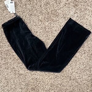 Philippe Adec size 8 super comfortable velour wide leg pants zipper and button